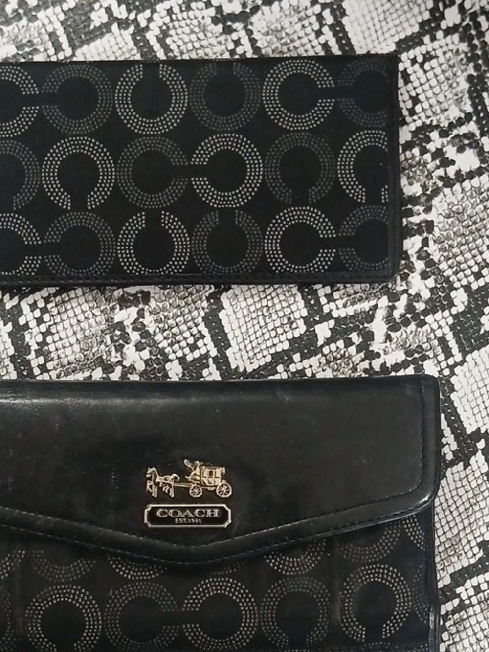 Coach Black Signature Shoulder Bag with Matching Wallet